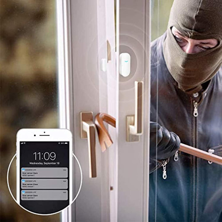 Tuya WiFi Door and Window Sensors, Smart Alarm with Free Notification App Control, Home Security Ala