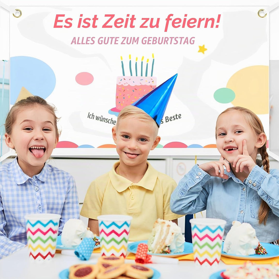 Banner Selbst Gestalten Set, Banner 150cm*100cm Mit 6m Hängendem Seil Und 8 Textilstifte, Banner Per