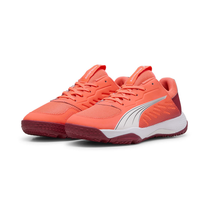 PUMA Unisex Kinder Accelerate Jr Handballschuh 35 EU Glowing Red Puma White Dark Crimson Puma Black,