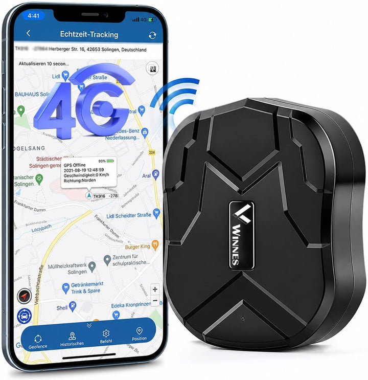 4G LTE GPS Tracker,GPS Tracker Auto 10000mAh 80 Tage Standby Starker Magnet Wasserdicht Tracker und