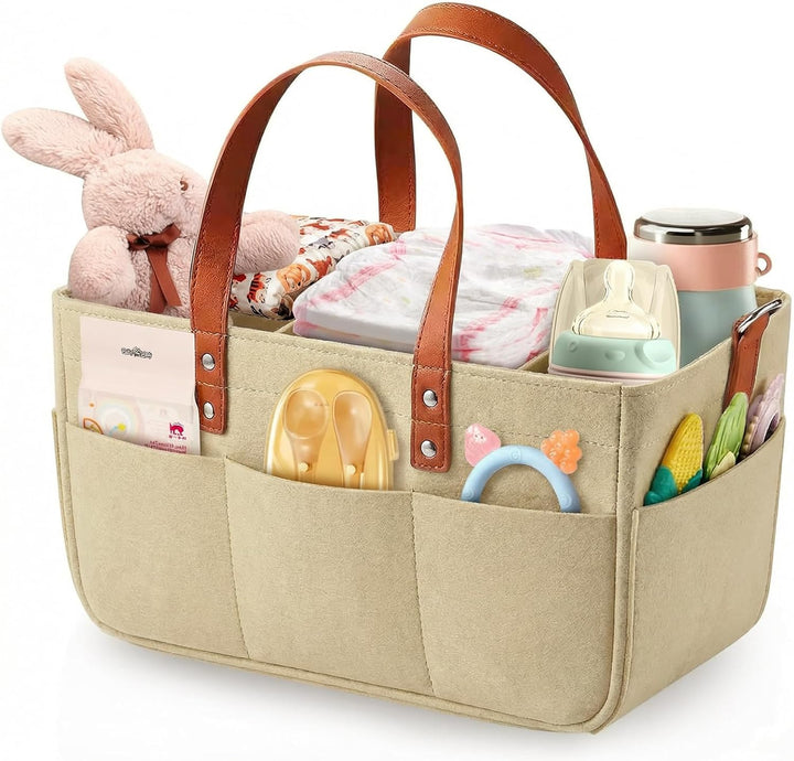 30L Filztasche Einkaufstasche mit Fächern, Filztasche Einkaufskorb Shopper für Outdoor Trips, Pickni
