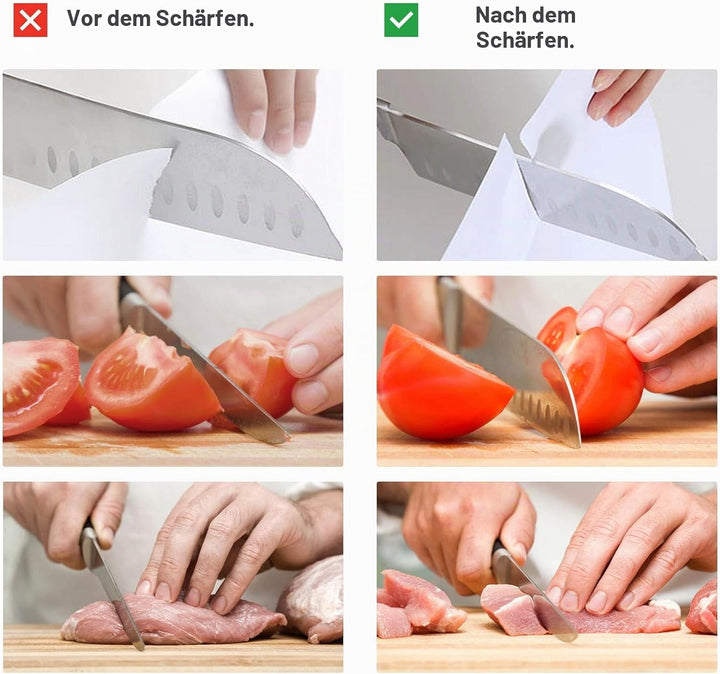 Schleifstein Set, Finew Prämie Wetzstein Doppelseitig 400/1000 3000/8000 Grit, Abziehstein für Messe