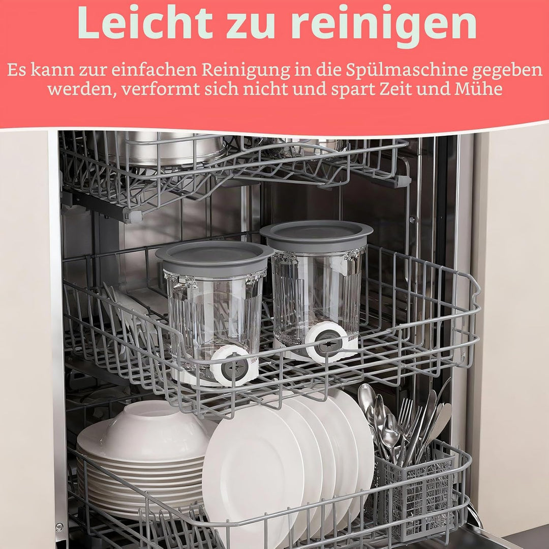2 Stück Creami Behälter Kompatibel mit Ninja NC700 NC701EU Serie, 480 ml Eiscreme Behälte Eismaschin