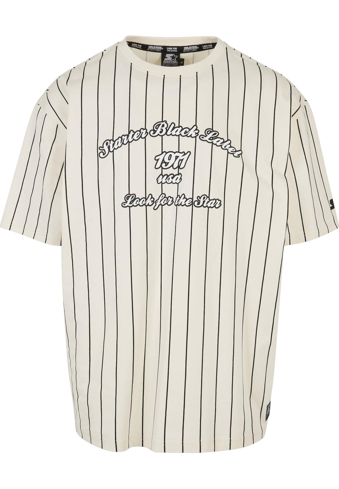 STARTER BLACK LABEL Herren Starter Pinestripe 1971 Tee, Palewhite