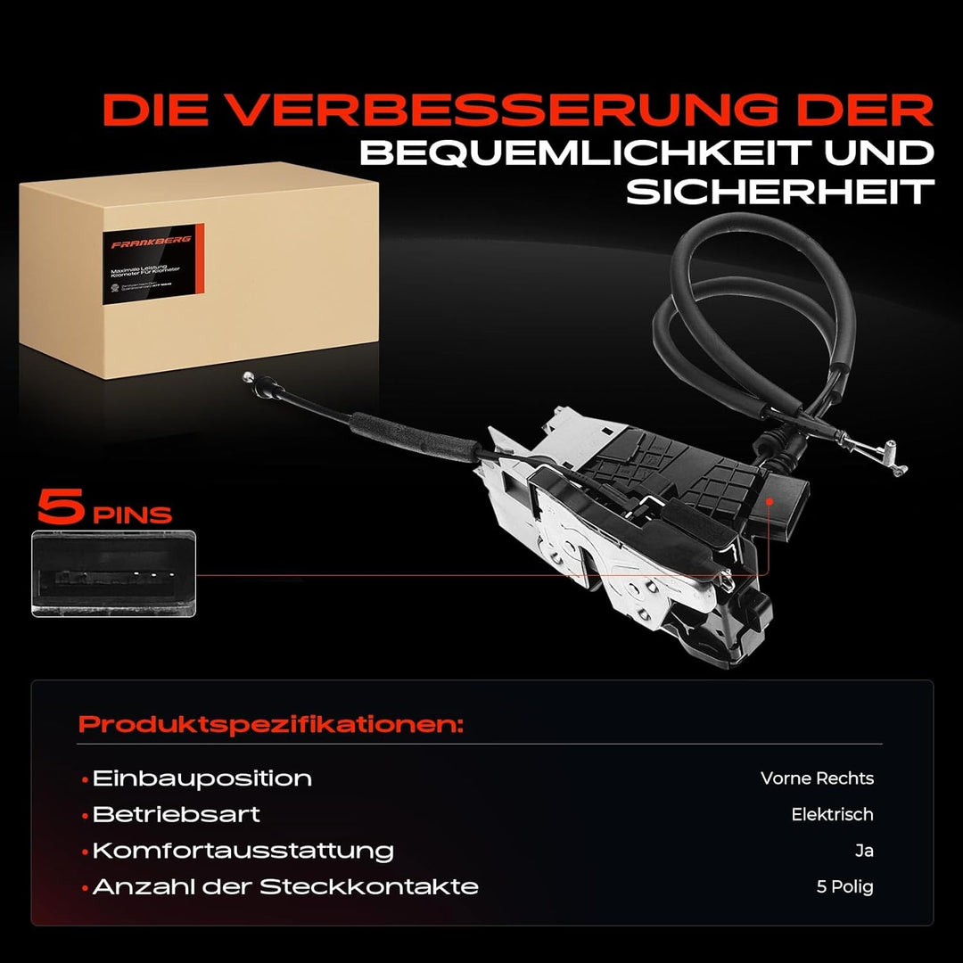 Frankberg Türschloss Stellmotor Vorne Rechts 5-Polig Kompatibel mit Tucson TL TLE SUV 2016-2020 Tucs