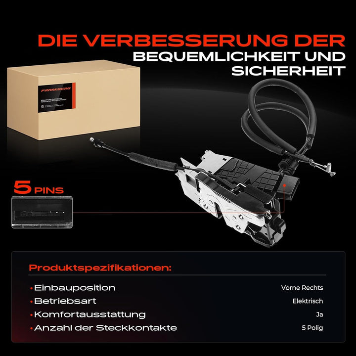 Frankberg Türschloss Stellmotor Vorne Rechts 5-Polig Kompatibel mit Tucson TL TLE SUV 2016-2020 Tucs