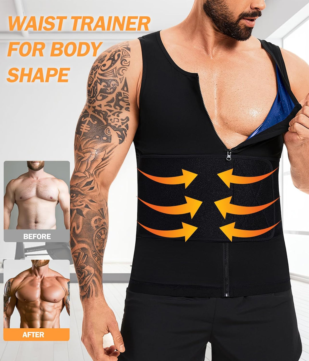 Sauna Weste Body Top Shapewear Fitness Shirt Zubehör Gym Tank Top Sweatshirt trägt Weste an Bauchfet