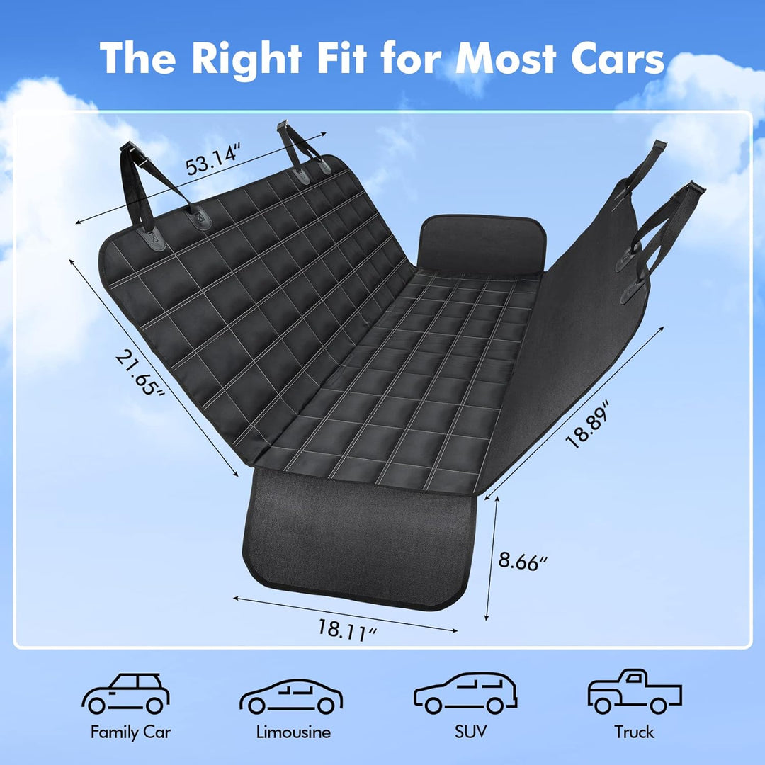 Hundedecke Auto Rückbank 4-in-1, 100% Wasserdicht, Rücksitz mit Seitenschutz, Hundesitz Auto Rückban