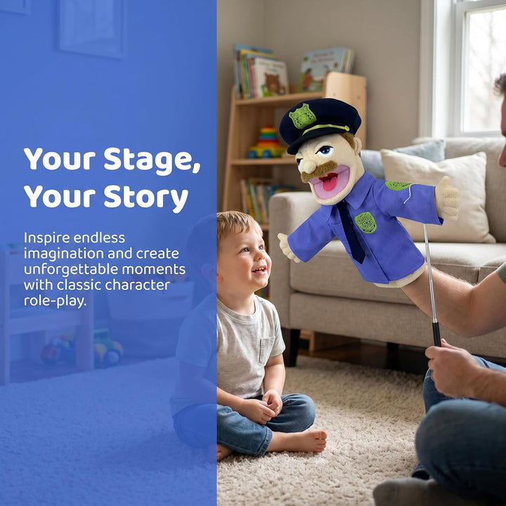 LOMTRATS Theater-Handpuppen für Kinder,inklusive Lehrer,Polizist,Bauer,Pirat,Detektiv usw.mit bewegl
