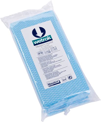 Wetrok Masslinn Hopital 61 x 25 cm - 100 Tücher, Ölimprägniert, Blau, Unparfümiert, Bodenwischtuch