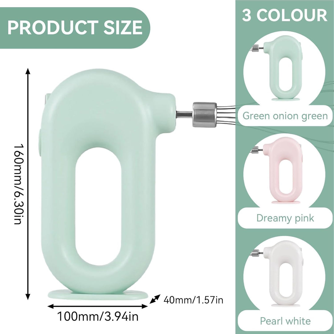 Handmixer, Kabelloser Elektrischer Mini-Eierschläger Handrührgerät Mit 4 Geschwindigkeitsstufen USB