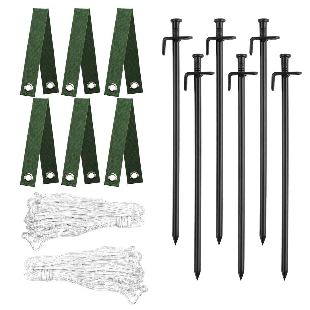 KINBOM 14 Stück Baumpfahl Kit, Robust Gartenschlauch Anker Boden Baumpfähle aus Stahl Pfahlgurte und