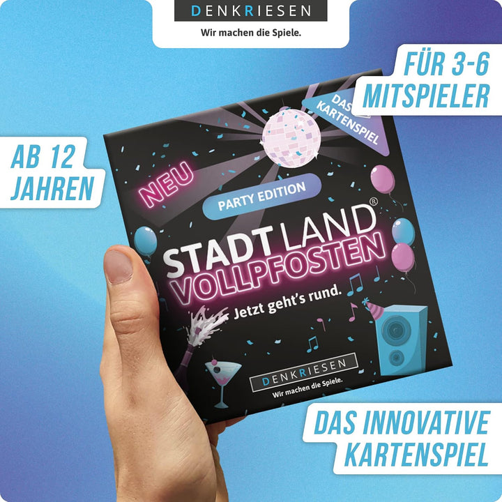 DENKRIESEN - Stadt Land VOLLPFOSTEN® – Das Kartenspiel – Party Edition Jetzt geht&
