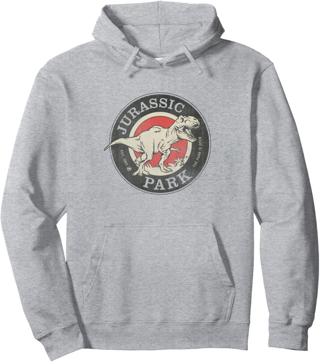 Jurassic Park T-Rex The Park Opens Circle Logo Pullover Hoodie