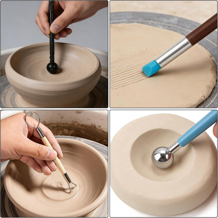 27 STK Modelierwerkzeug Ton Werkzeuge Set, Tool Polymer Clay, Modelliermasse mit Aufbewahrungstasche