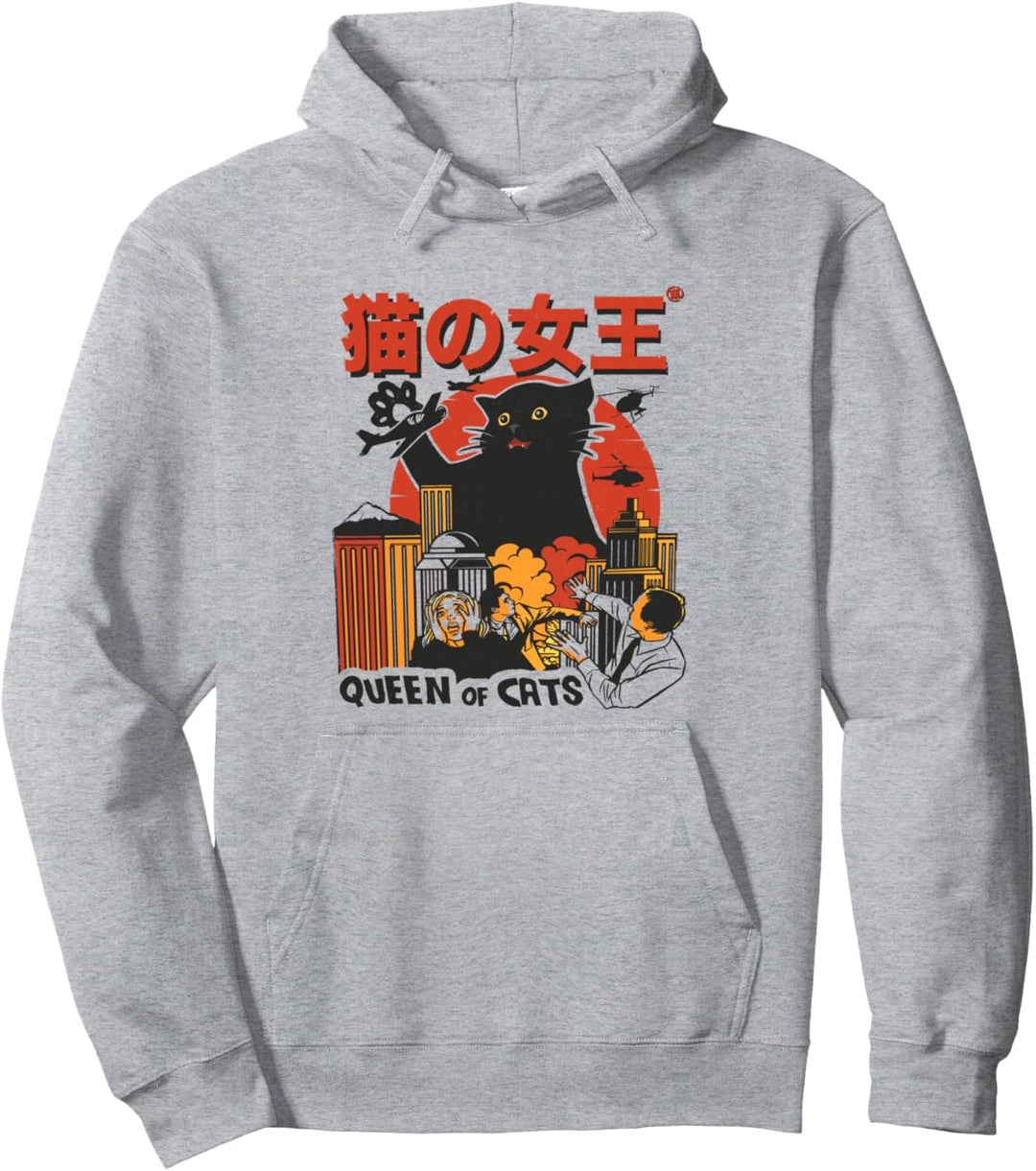 Königin der Katzen Monster Katze Vintage Japan Style Pullover Hoodie