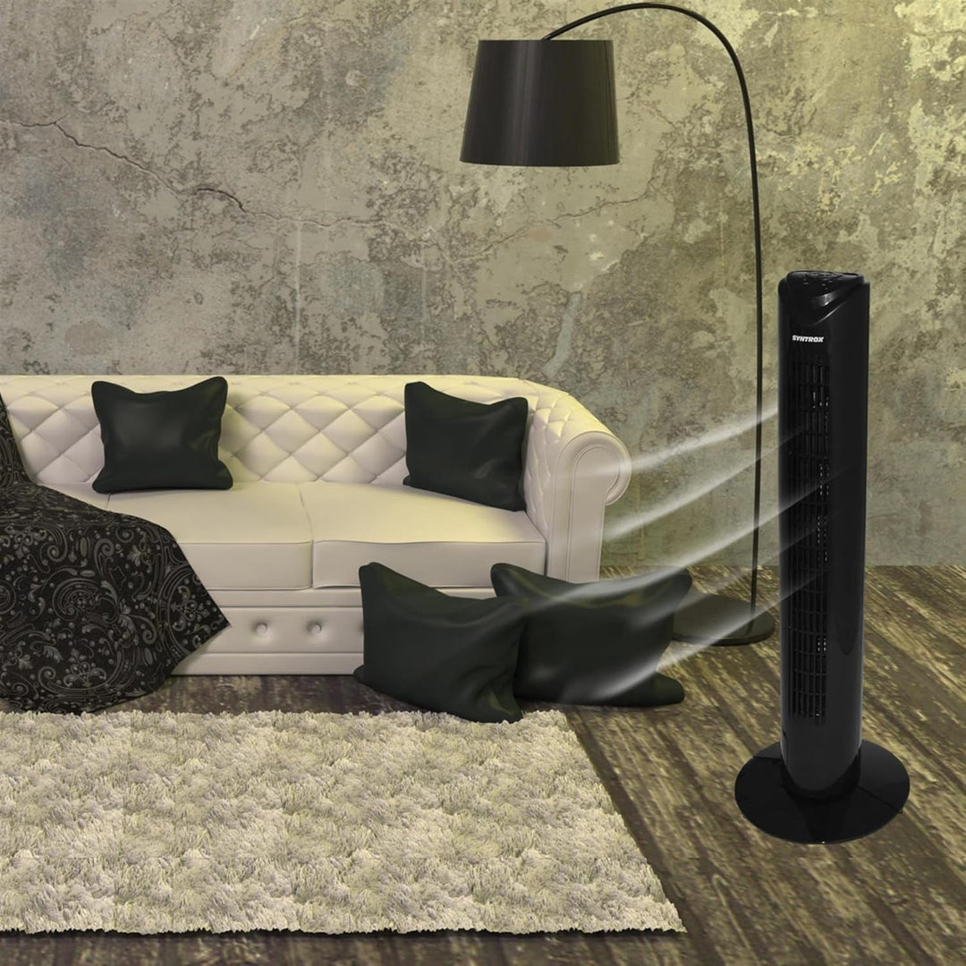 Syntrox Oszillierender Turmventilator Spruzzio | Tower Fan | Standventilator, inklusive Fernbedienun