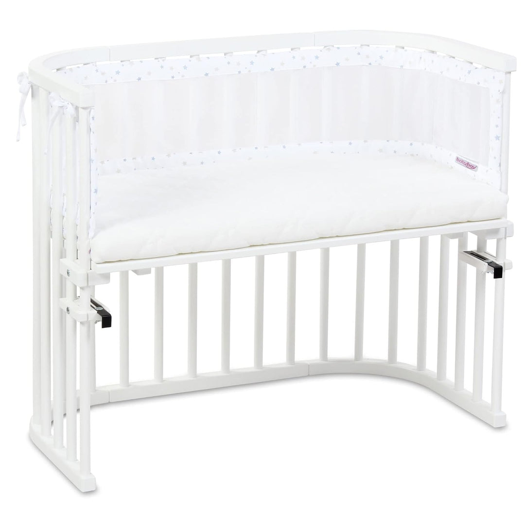 babybay Nestchen Mesh-Piqué passend für Modell Maxi, Boxspring und Comfort, weiss Sternemix sand/azu