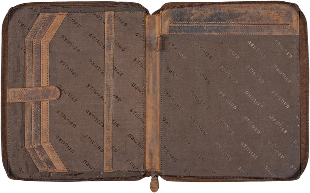 STILORD 'Dexter' Dokumententasche A4 Leder Arbeitsmappe Vintage Aktenmappe Dokumentenmappe DIN A4 Ko