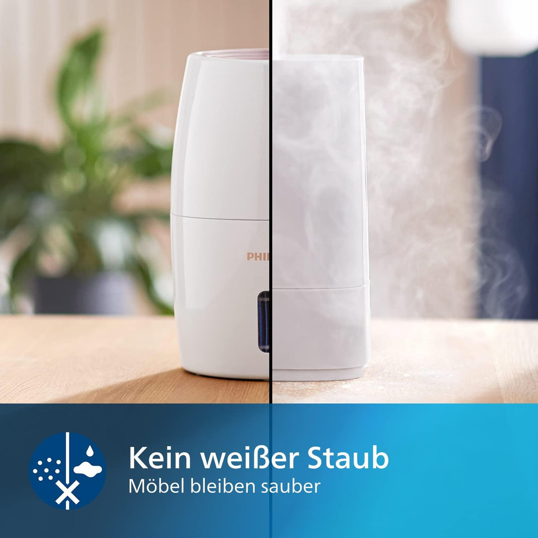 Philips Series 2000 Luftbefeuchter – für Räume bis 32 m², NanoCloud-Technologie, 3 Geschwindigkeitss
