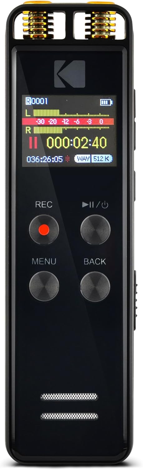 KODAK Hohe Intensität VRC550 digitaler Voice Recorder | Sprachgesteuertes wiederaufladbares Mini Dik