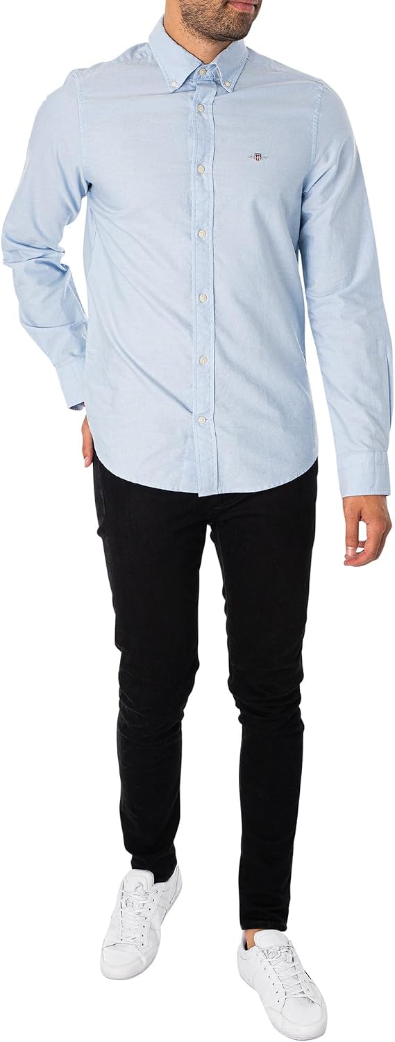 GANT Herren Slim Oxford Shirt Hemd L Light Blue, L Light Blue