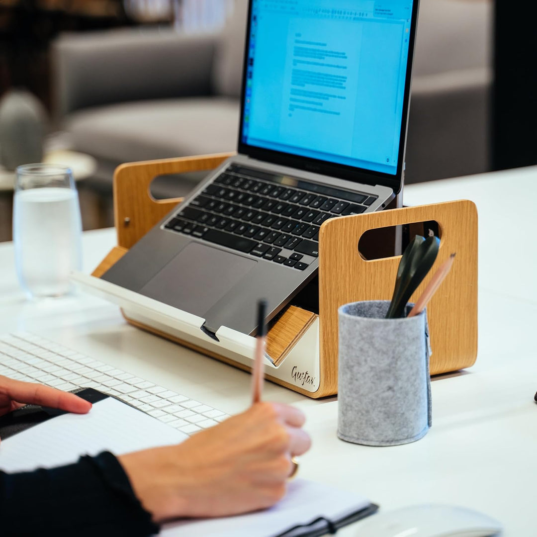 Gustav Laptop Ständer und Organizer
