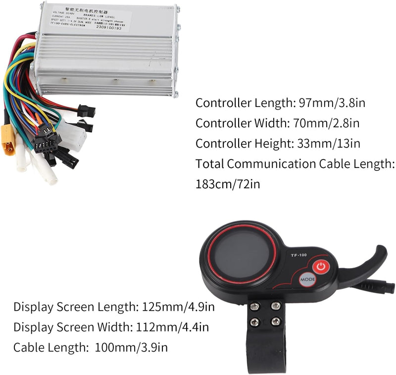 BuyWeek Elektroroller Controller Kit, 20A 48V E-Scooter Motor Controller Elektromotorsteuerung mit T