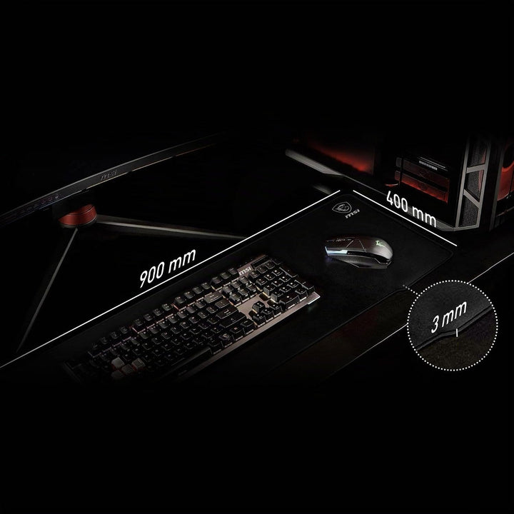 MSI AGILITY GD70 - XL Gaming Mauspad, Gaming Oberfläche mit Seidentextur, weiche, gesäumte Kanten, r