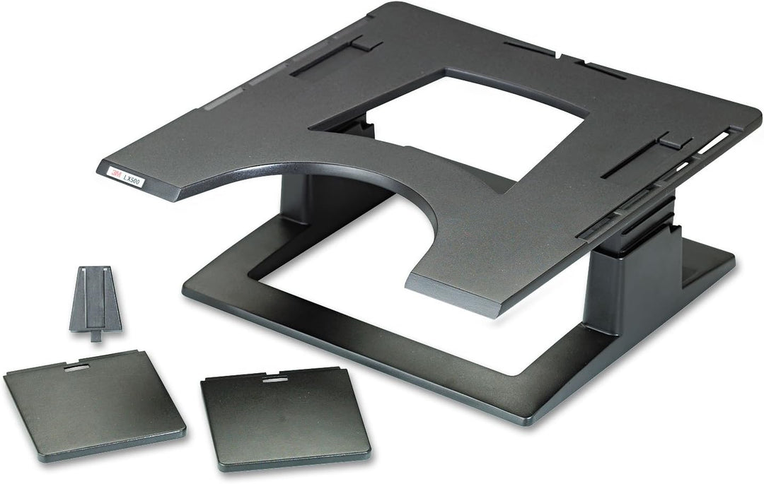 3M Notebook-Ständer, schwarz, höhenverstellbar (32,0 x 32,0 x 10,2 - 15,2 cm)