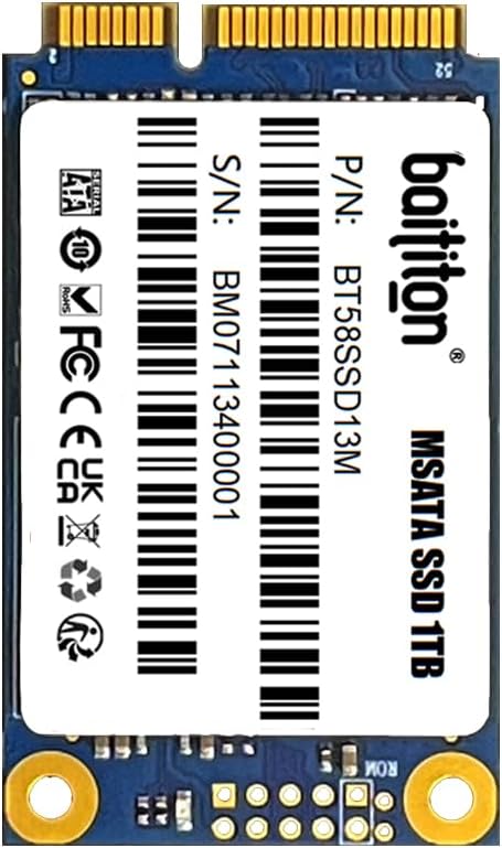 BAITITON 1TB MSATA Interne SSD Solid State Drive Hochgeschwindigkeits-Datenübertragung, 1TB MSATA