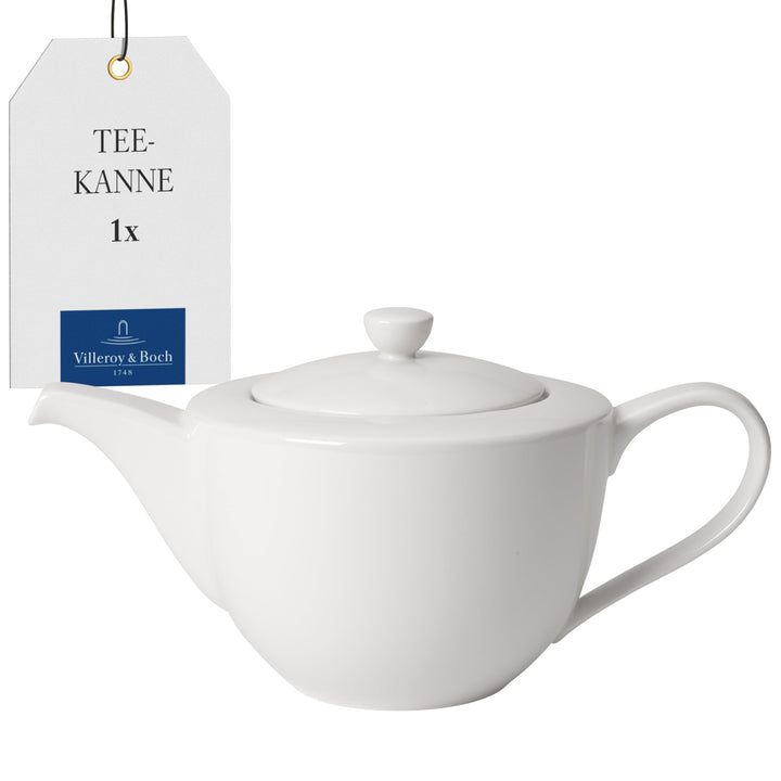 Villeroy &amp; Boch - For Me Teekanne 1,2 Liter Weiss, Spülmaschinenfest, Mikrowellensicher, Kaffeekanne