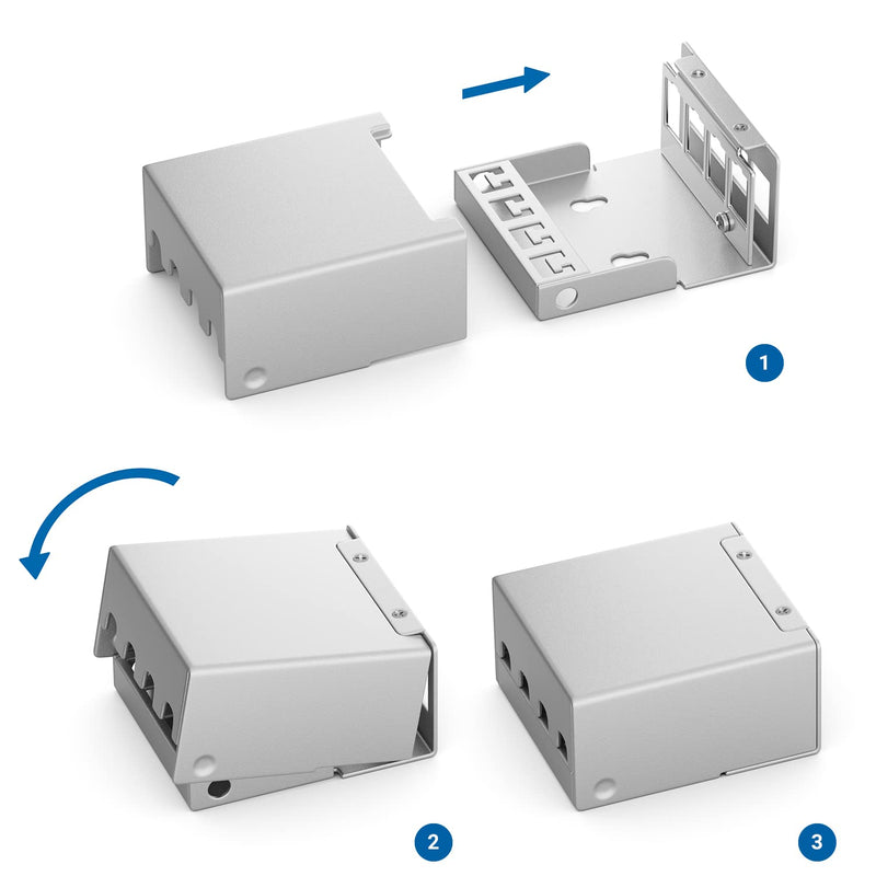 deleyCON 4 Port Patchpanel Set Patchfeld Verteilerfeld 1 HE + 4x RJ45 Keystone Jack Modul STP CAT6a