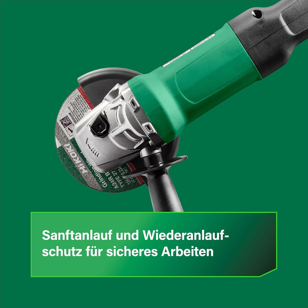 HIKOKI G13SE3 Winkelschleifer Durchmesser 125mm mit Paddleschalter und Wiederanlaufschutz, 1400W, 23