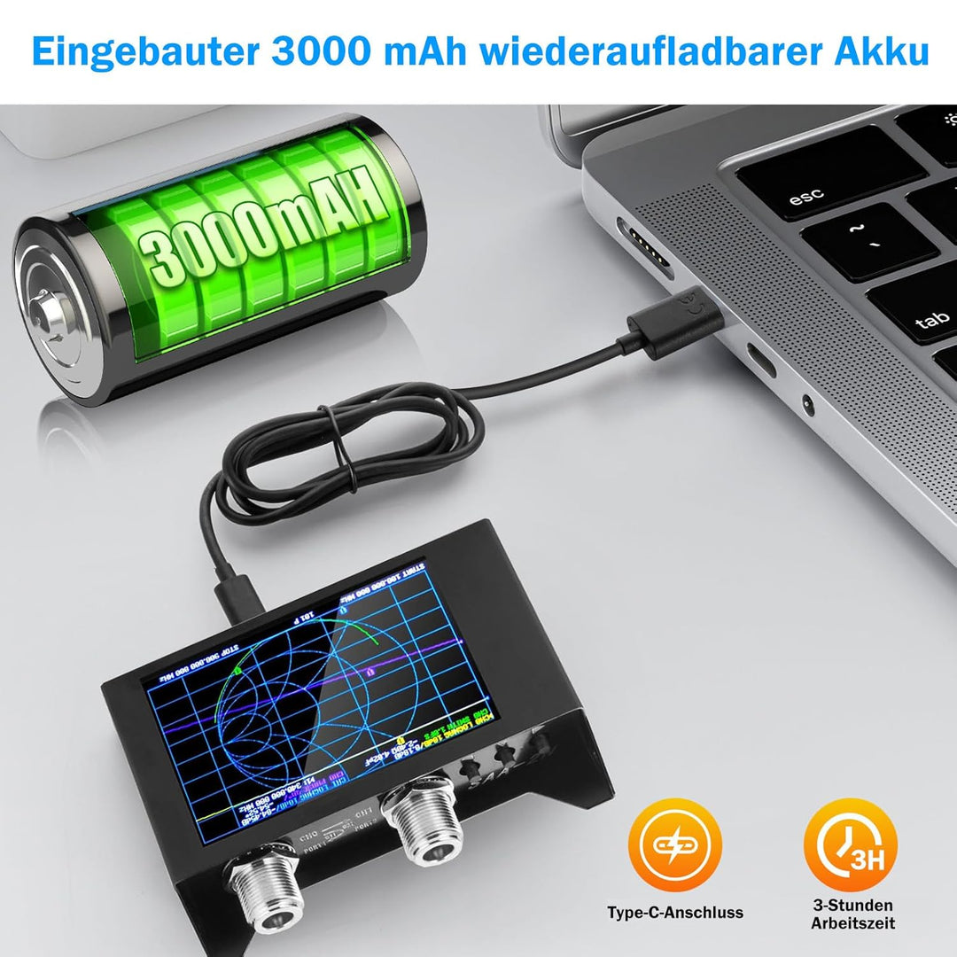 AURSINC NanoVNA Vektor-Analyzer 10 kHz-1,5 GHz HW V3.5 HF VHF UHF Antennenanalyse, S-Parametermessun