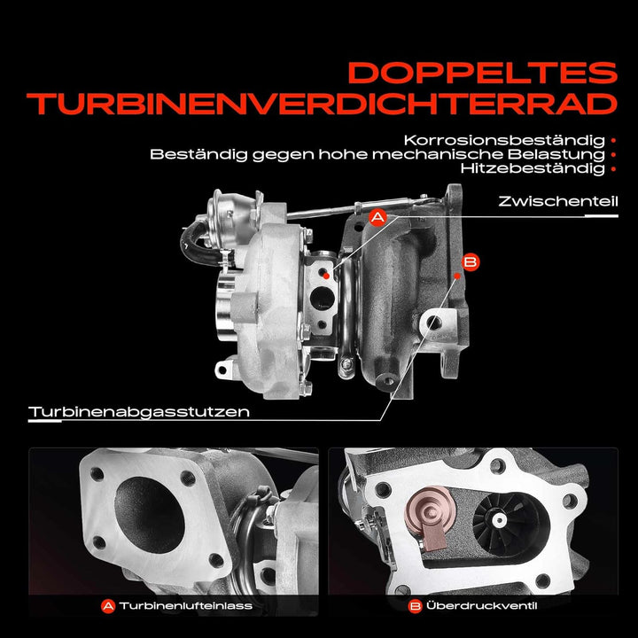 Frankberg Turbolader Kompatibel mit 3 BK BL 2.3L 2006-2014 6 Stufenheck G.G 2.3L 2005-2007 CX-7 ER 2