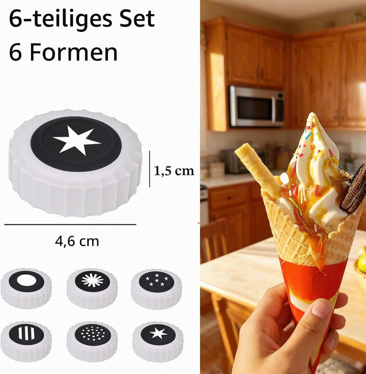 6 Sets Wirbeldüse für Ninja Swirl Creami Pints Deckel, weiche Servierdüse für Ninja Swirl Creami NC7