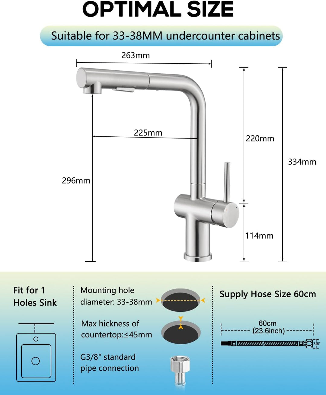 BONADE Wasserhahn Küche Ausziehbar, Hochdruck Küchenarmatur mit Brause 2 Strahlarten, 360° Drehbare