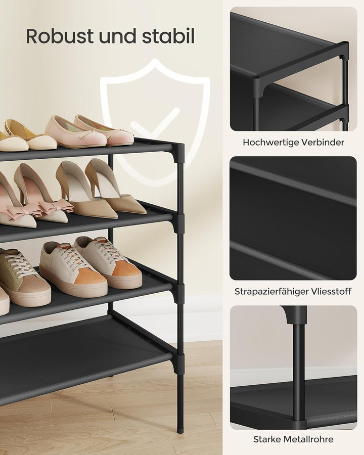 SONGMICS Schuhregal 4 Ebenen, Schuhablage, Schuhaufbewahrung, Eingangsbereich, Flur, platzsparend, 2