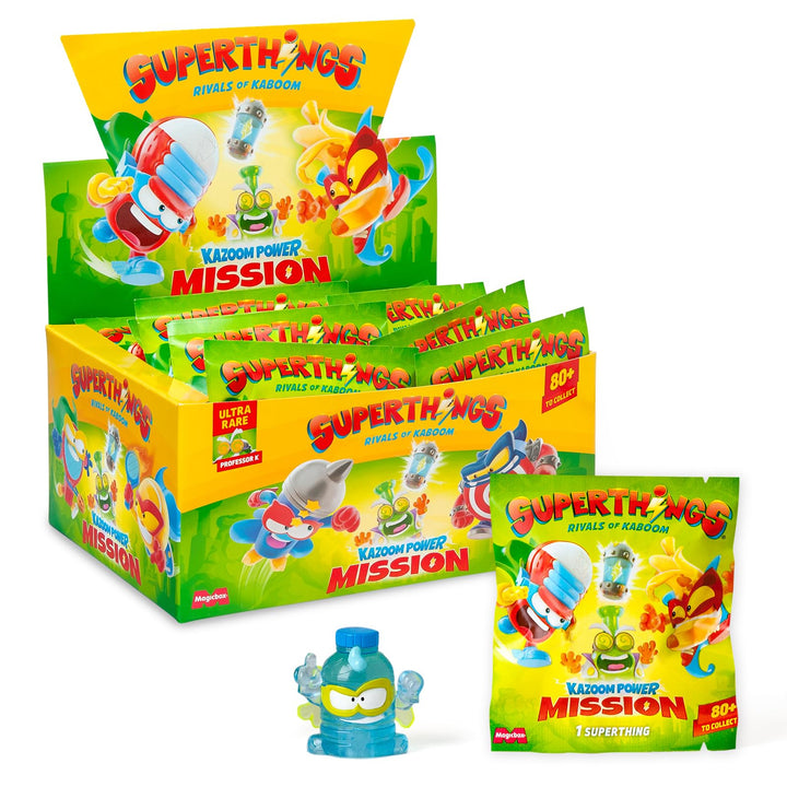 Superthings KAZOOM Power Mission – One Pack – Box mit 25 Umschlägen mit Sammelfiguren Jeder Beutel e