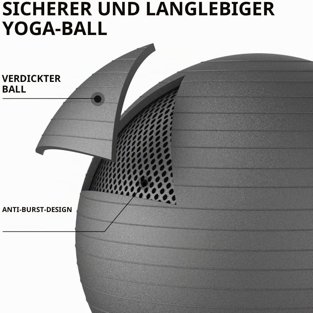 PROIRON Gymnastikball Pezziball Sitzball Trainingsball Fitnessball & Balance für Core-Training mit P