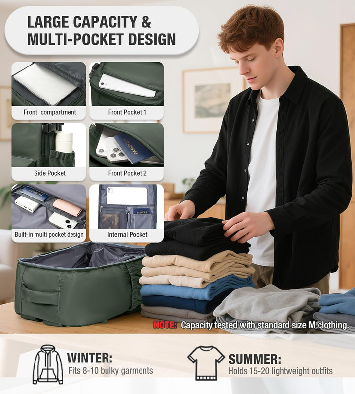 BOXSAM Vakuum Rucksack Handgepäck Airbag mit Pumpe Travel Vacuum Backpack Reisen Tagesrucksack Wasse