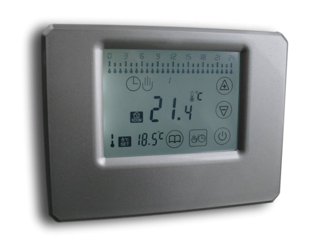 SM-PC®, Digital Funk Raumthermostat Thermostat programmierbar Touchscreen Silber #842