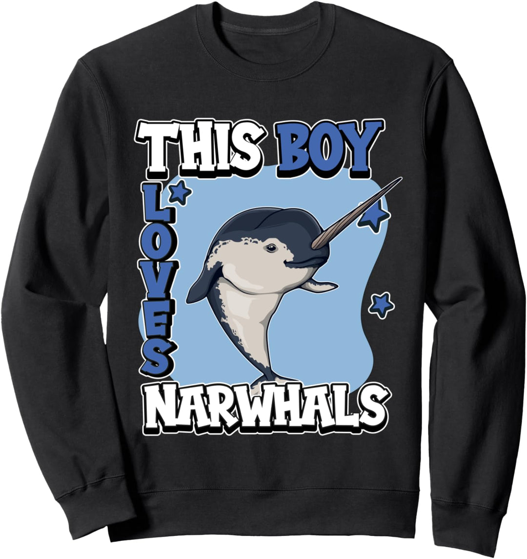Jungen This Boy Loves Narwhals Narwal Sweatshirt