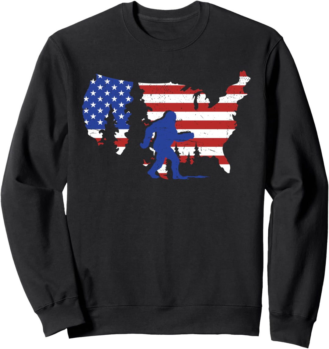 Amerika Flagge Kryptid Legende Folklore Sasquatch Bigfoot Sweatshirt