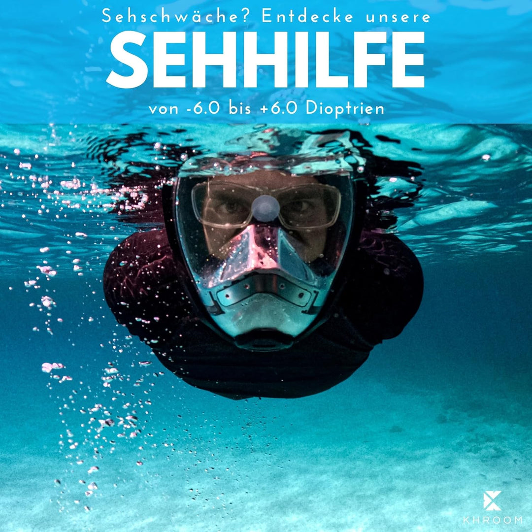 Khroom Schnorchelmaske Erwachsene Vollmaske absolut CO2 sicher | Unsere Beste Tauchermaske Seaview P