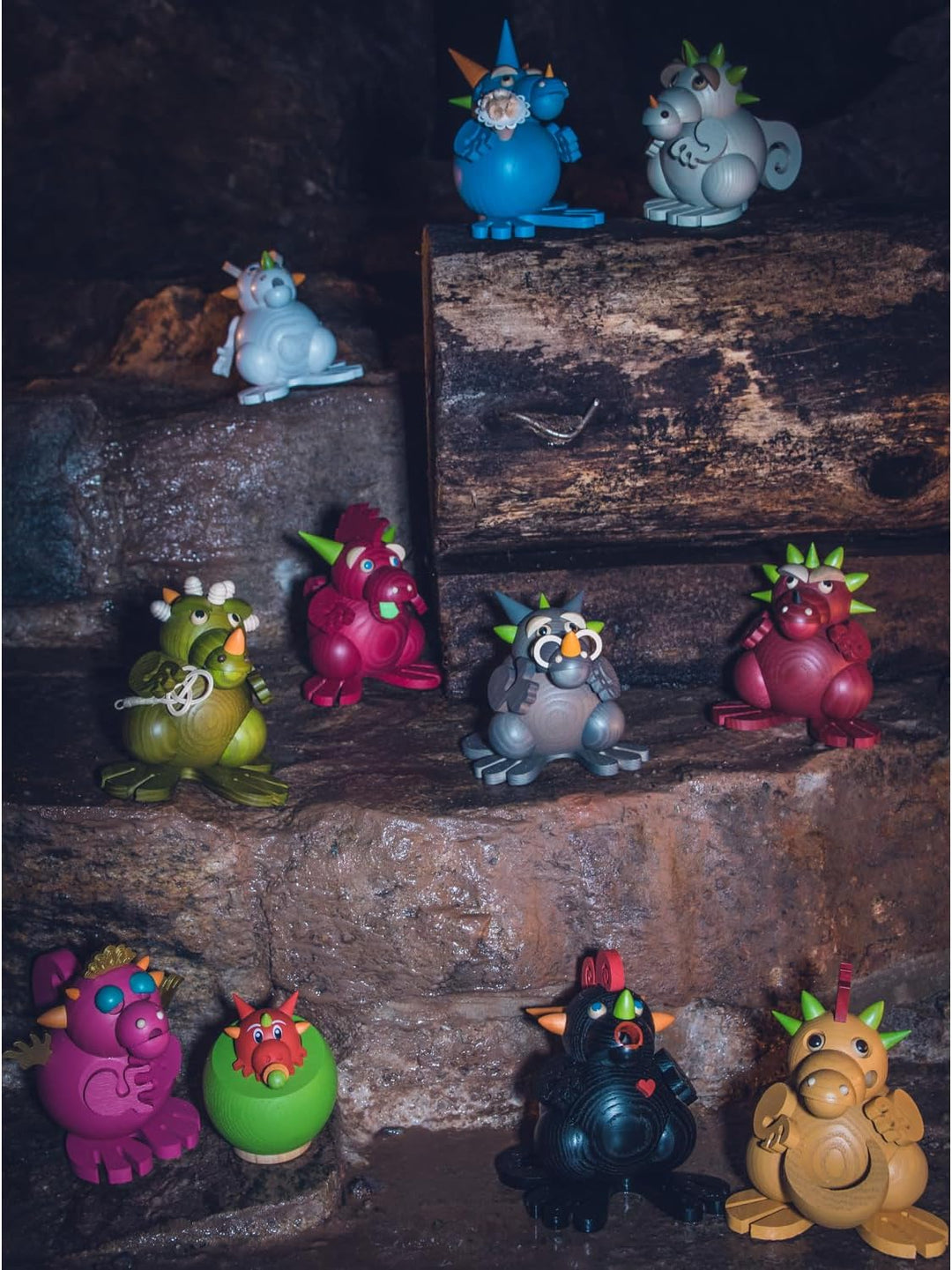 Seiffener Volkskunst | Kugelräucherfigur 12 cm | Räucherdrache | Räuchermännchen | Original Erzgebir