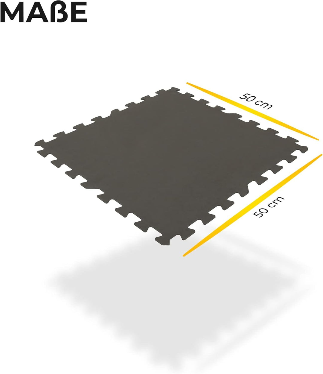 Pool-Bodenschutzmatte (Anthrazit), Unterlegmatte zum Schutz ihres Pools, 8 Stück (50x50x0,4 cm) - 2m