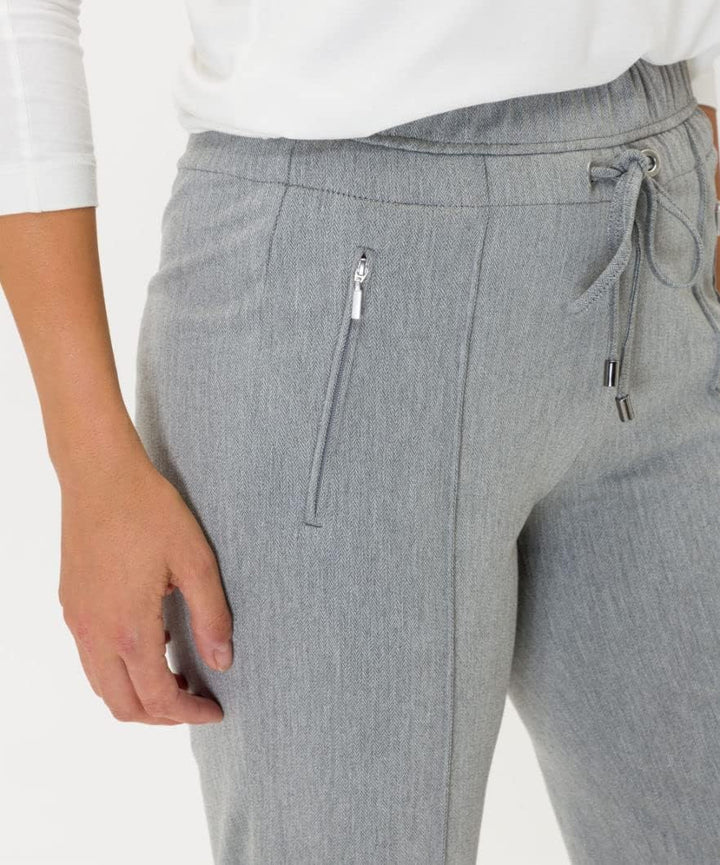 Damen Style Peggy Flared Sportive Fishgrat Slim Hose 38 Silver Grey, 38 Silver Grey
