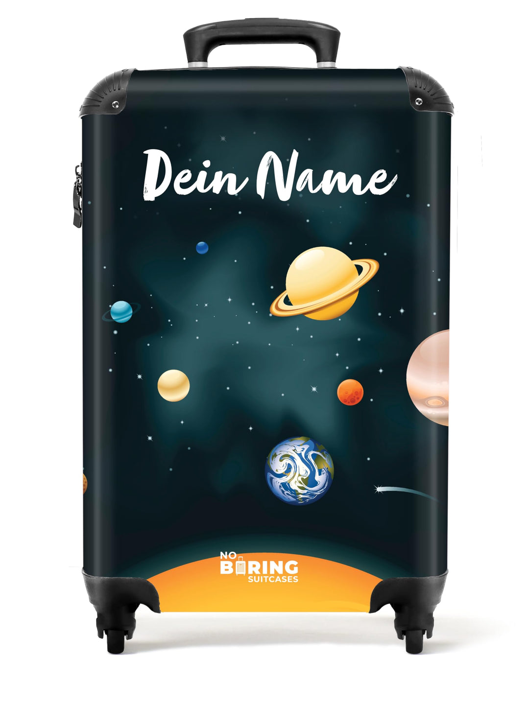 NoBoringSuitcases.com® Kinderkoffer Jungen Personalisiert - Koffer Kinder - Hartschalenkoffer Planet
